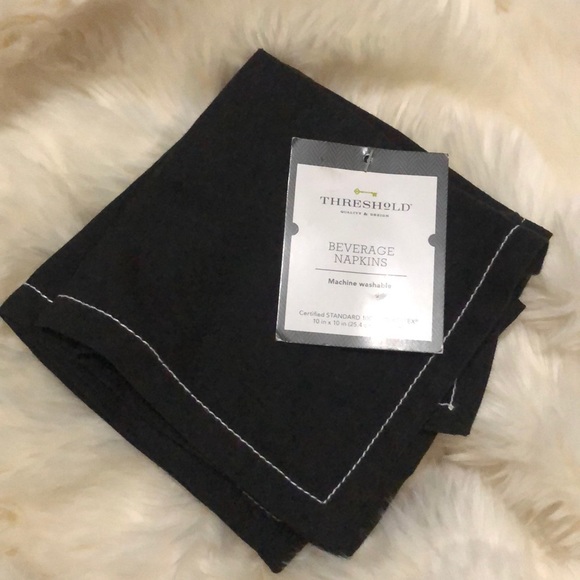 Threshold™ 4pk Beverage Napkins Black - Picture 2 of 5